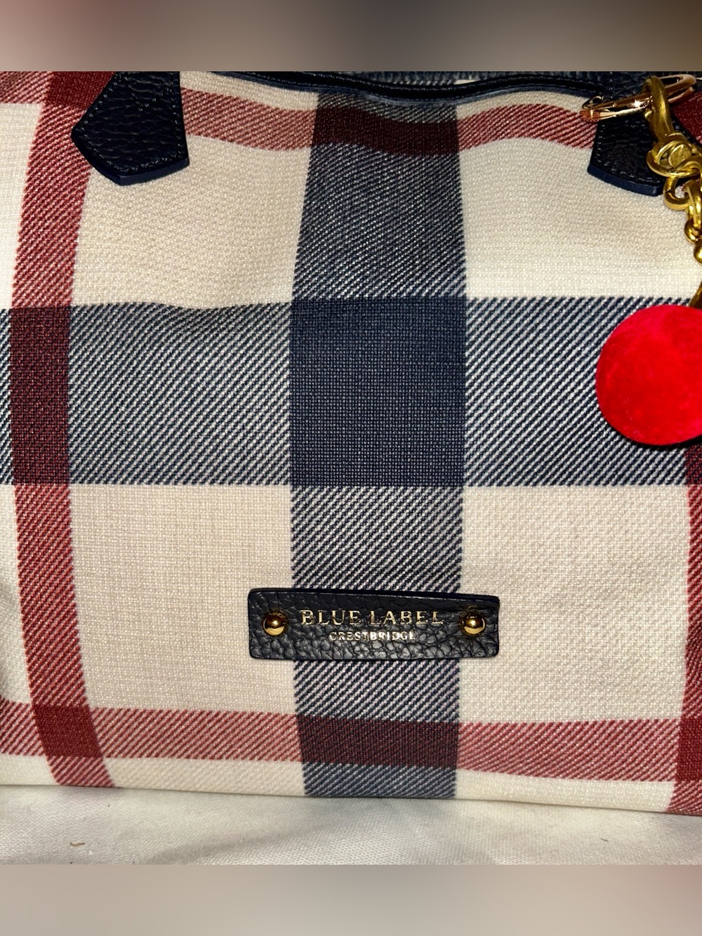 Blue Label Crest bridge (Burberry) Tote Bag with Cherry Charm. Like New! - Picture 2 of 14